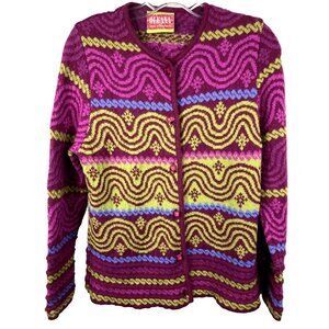 S Women Oleana Alpaca Cardigan Pink Green Blue